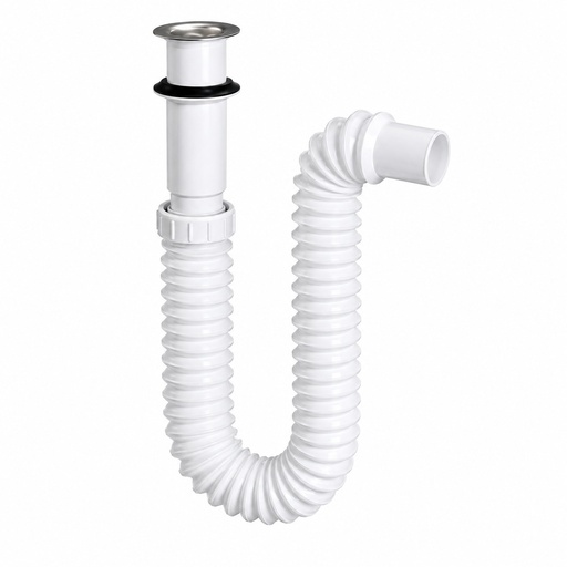 [C-078] SIFON PLASTICO SENCILLO FLEXIBLE DE LAVAMANOS